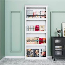 White Wooden Hidden Door Bookshelf #125