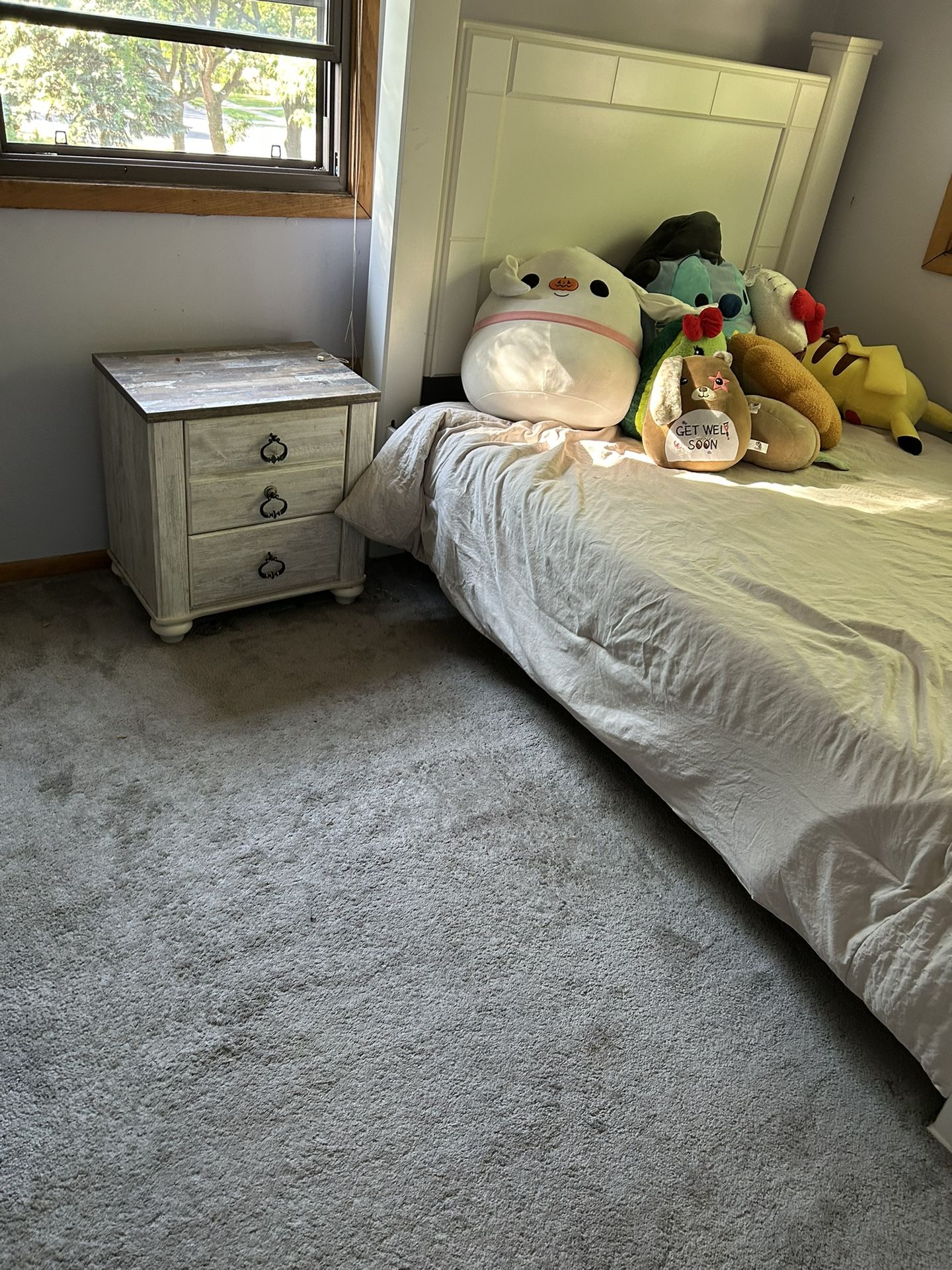 Bed and nightstand