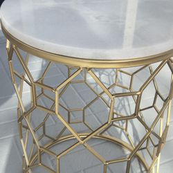 Marble/Gold Side Table