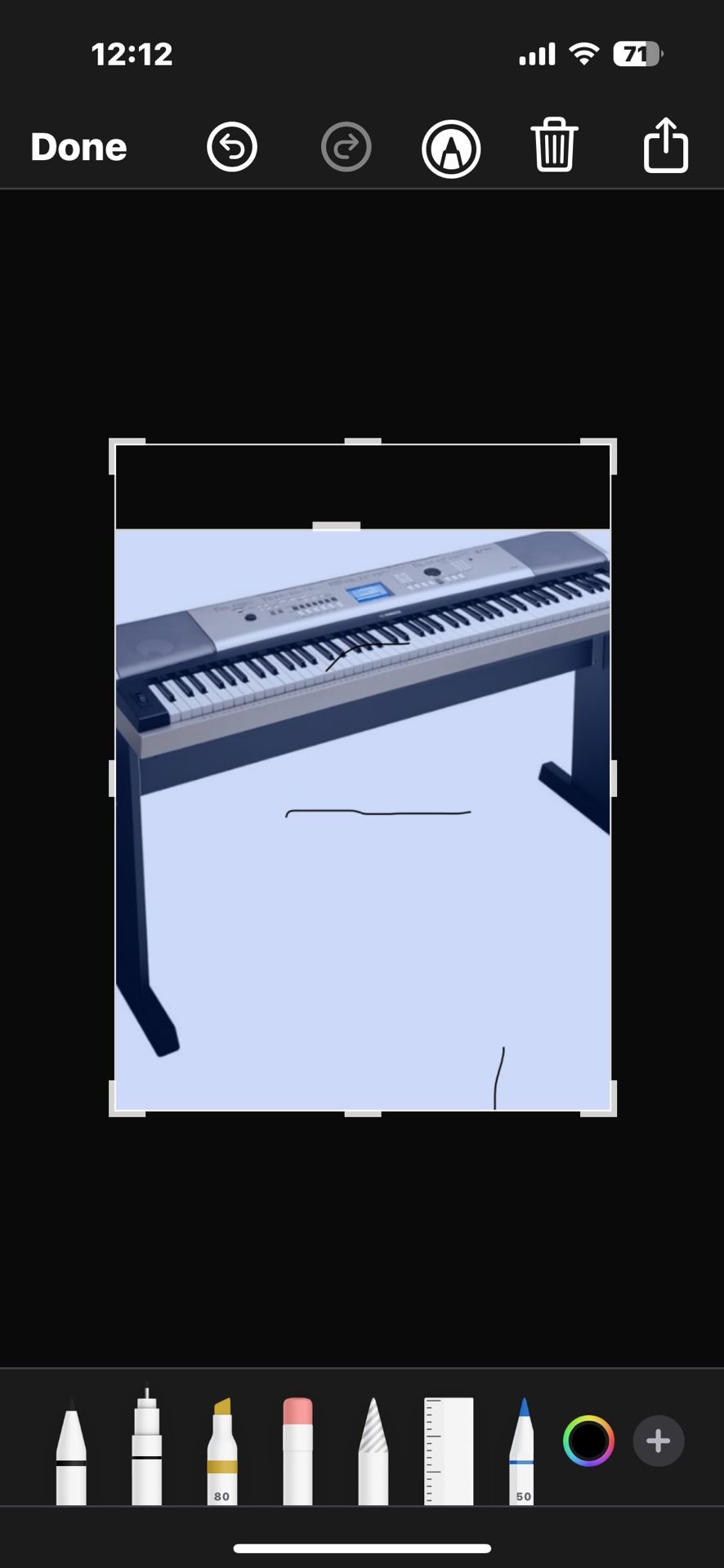 Yamaha Piano Key Board On The Stand  YPG 535