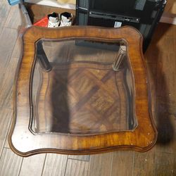 Vintage Dark Wood Side Or Center Table 