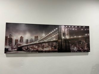NYC Skyline Bridge Canvas Wall Art