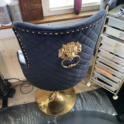 One Kenetra Swivel Upholstered Adjustable Height Counter Stool with Metal Frame 