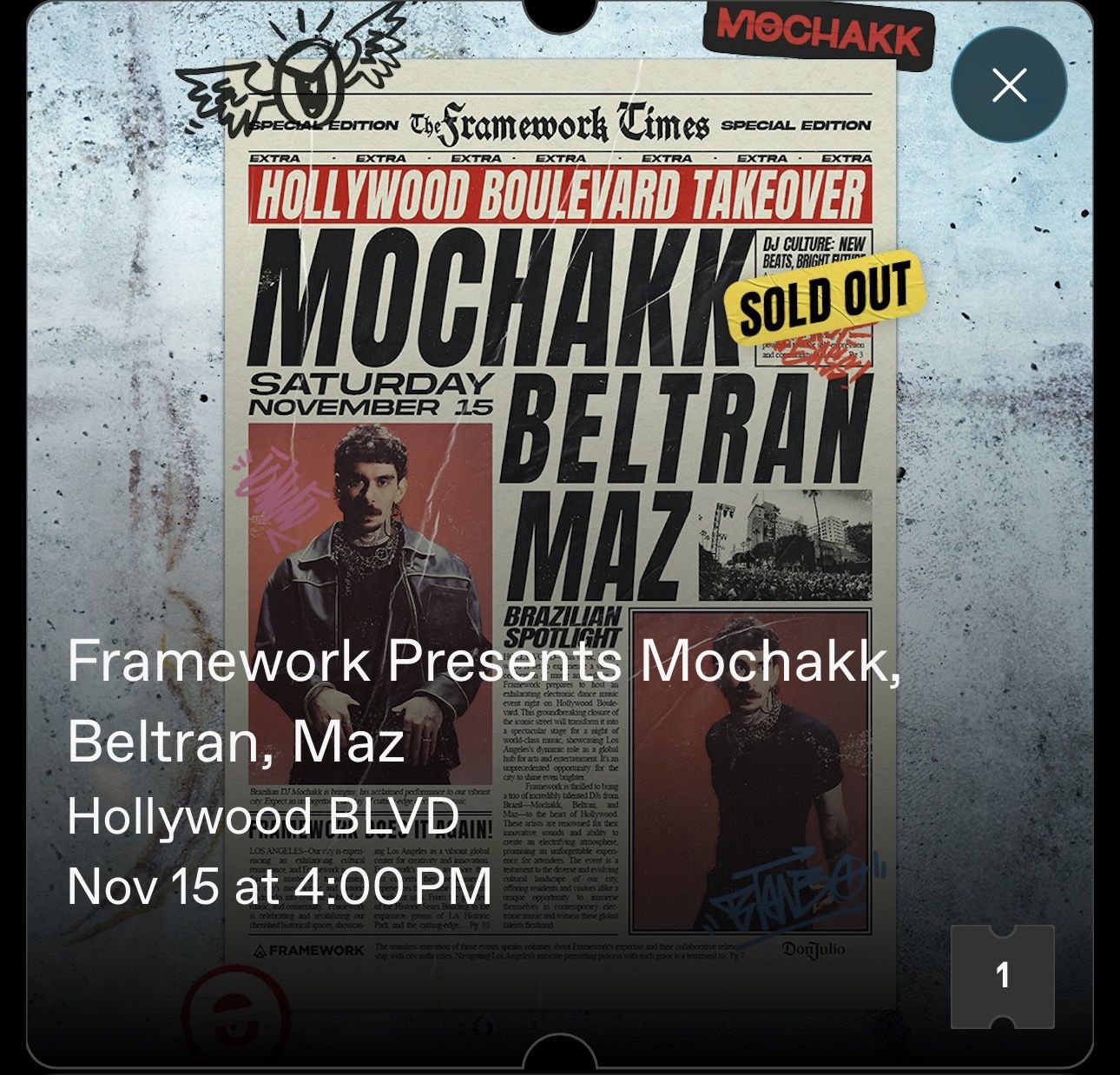 Mochakk ticket 