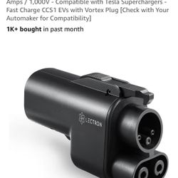 Lectron NACS to CCS Electric Vehicle Adapter - 500 Amps / 1,000V - Compatible with Tesla Superchargers - Fast Charge CCS1 EVs with Vortex Plug [Check 