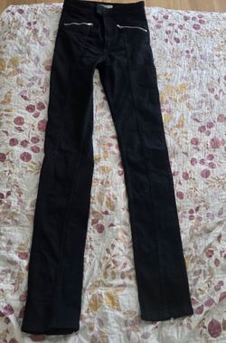 ZARA Black Slim Pants with Zip Details size 2 Small