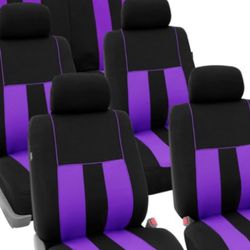 Car Seat Cover 3 ROW POLYESTER PURPLE AND BLACK 