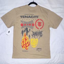 Tenaciti Studios Graphic Tee Tan Streetwear Size Small