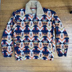 Zara Aztec Pullover With Pockets. 