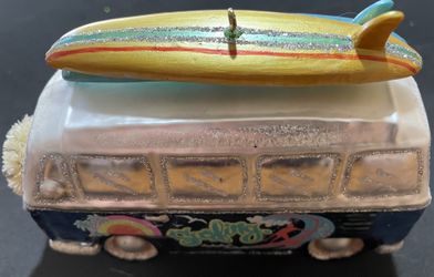 Glass VW Bus/Van Ornament, 60s,70s, Beach, Surf, Hippie Themed
