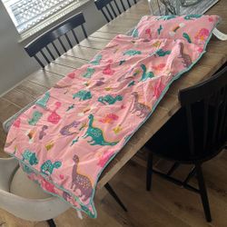 Girls Pink Dino Nap Roll Sleeping Bag