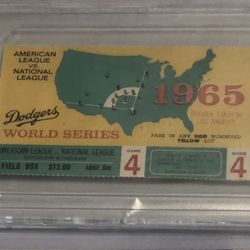 1965 World Series Ticket Dodgers MLB Graded