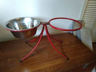 Raised dog feeding/watering set