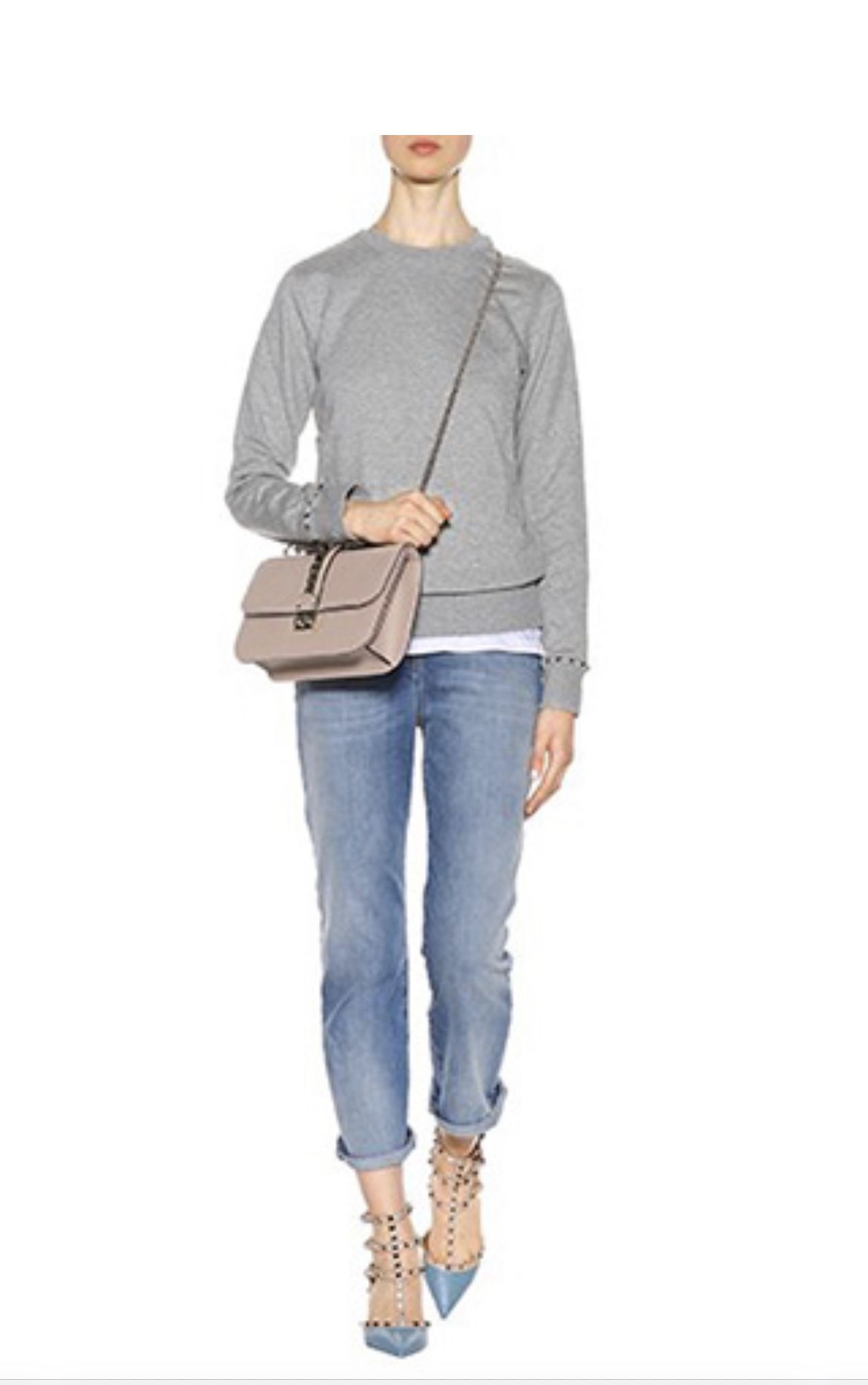 Valentino Garavani Glam lock Poudre Pebble