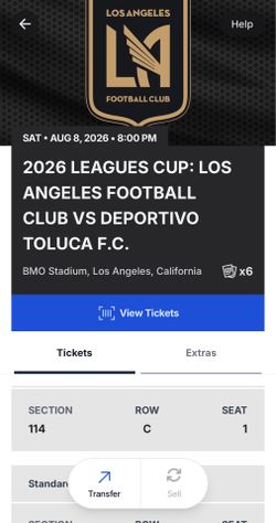 Leagues Cup - Phase 1: Los Angeles Football Club Vs Toluca FC  Saturday August 8