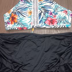 Women's Size Medium 8/10, Time And Tru Two Piece Swimsuit 