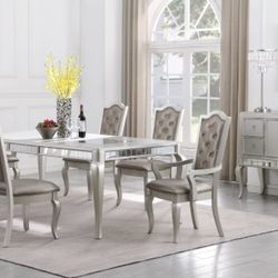 Seven piece dining room table set