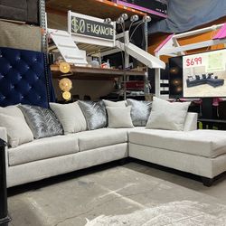 Beautiful Grey Sectional Free Delivery 
