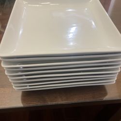 Set Of White Square Plates