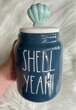 RAE DUNN “SHELL YEAH!” Baby Canister With Lid - Navy Blue - NEW! By Magenta