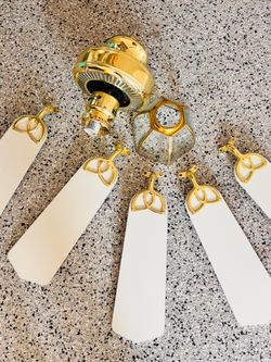 Brass Ceiling Fan with Light Kit