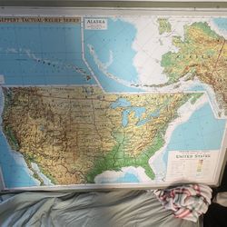 Large Dennoyer Geppert Tactual Relief map of the U.S