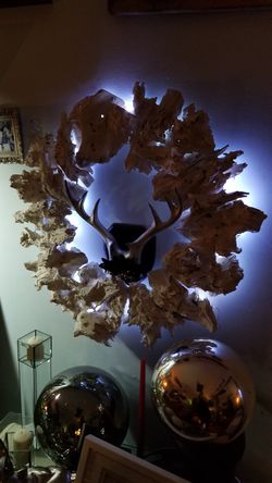 Handmade White Dye Driftwood Ornament