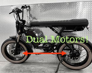Dual Motor / Dual Rider / Passenger Electric Ebike / 750/1000x2 Watt / 25ah Battery /35 mph
