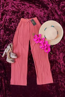 High Waist Pleated Satin Wide Leg Pants


