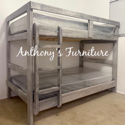 New Twin Bunk Bed With Mattresses 