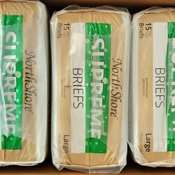 NorthShore Supreme Briefs, Large, 15 Count