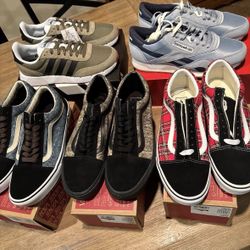 Vans + Adidas + Reebok Men Sz 8.5 LOT 5 Pairs Of Brand New Shoes GREAT DEAL