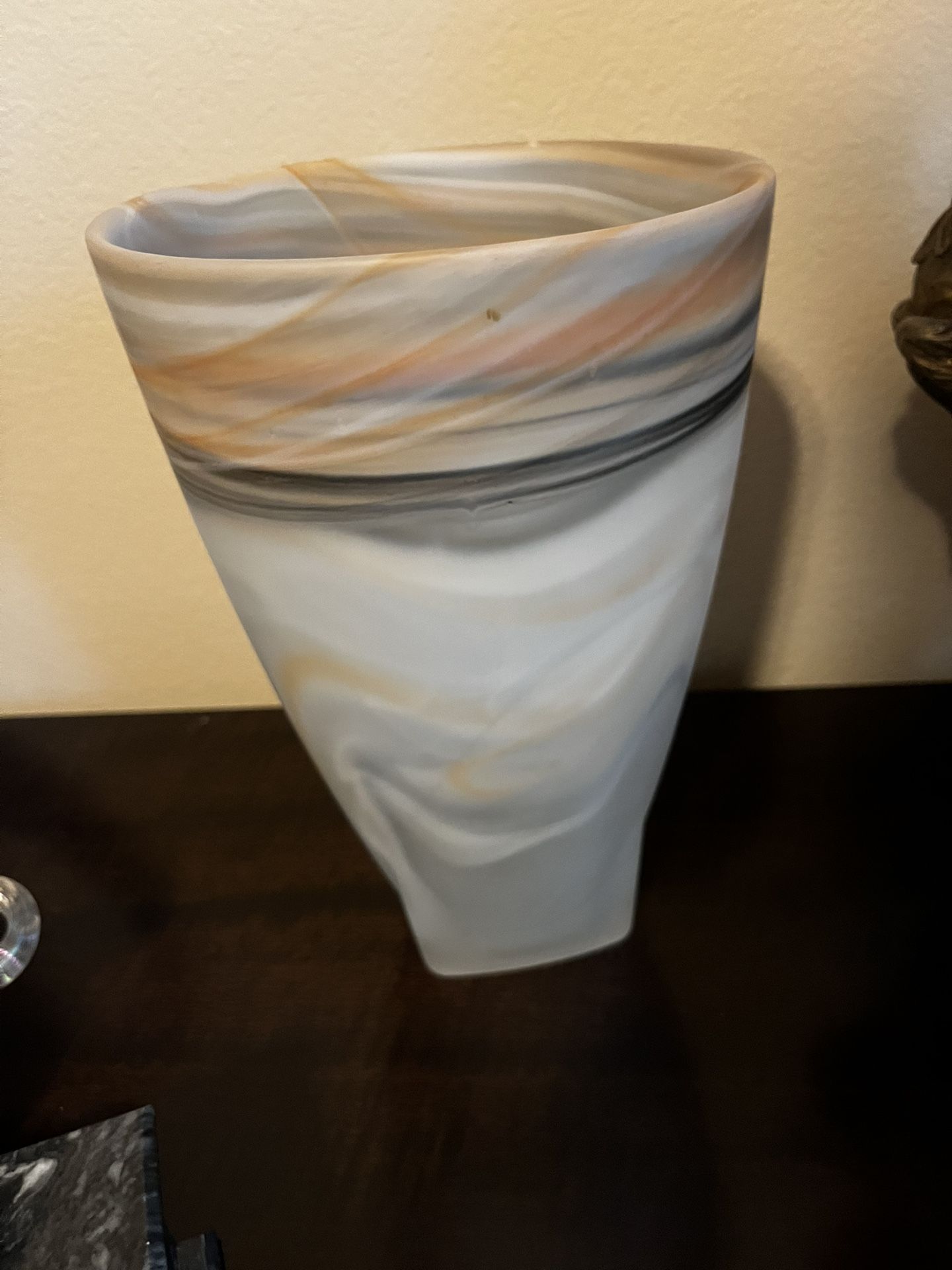 Swirls Of Alabaster Neutrals Extra Large Vase/ Art Piece