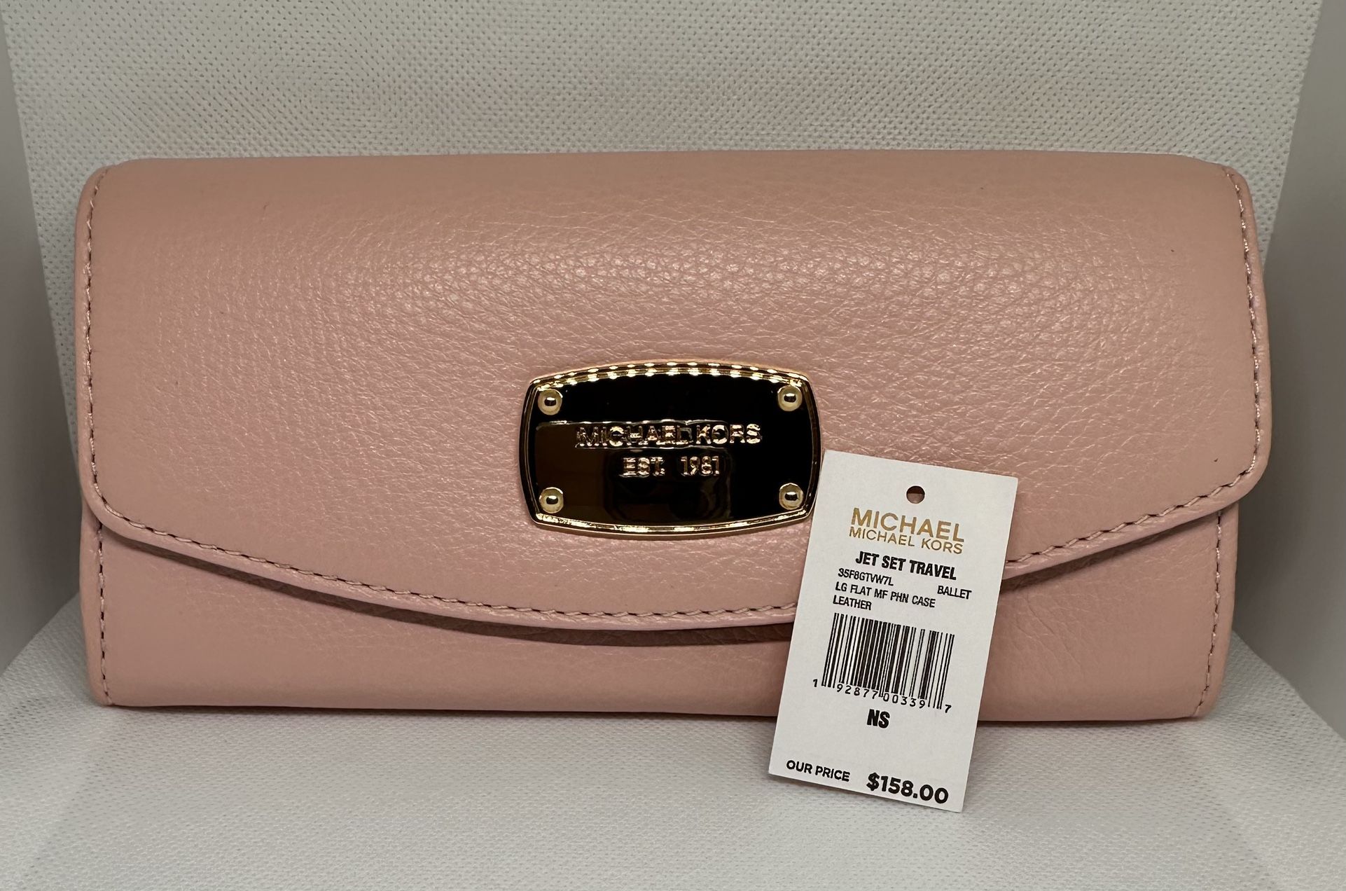 Michael Kors Leather Wallet Jet Set Travel Ballet (Pink)