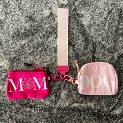 Hot Pink Light Pink Dog & Mom Pouch Leash Attachment 