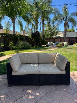 Outdoor patio wicker couch