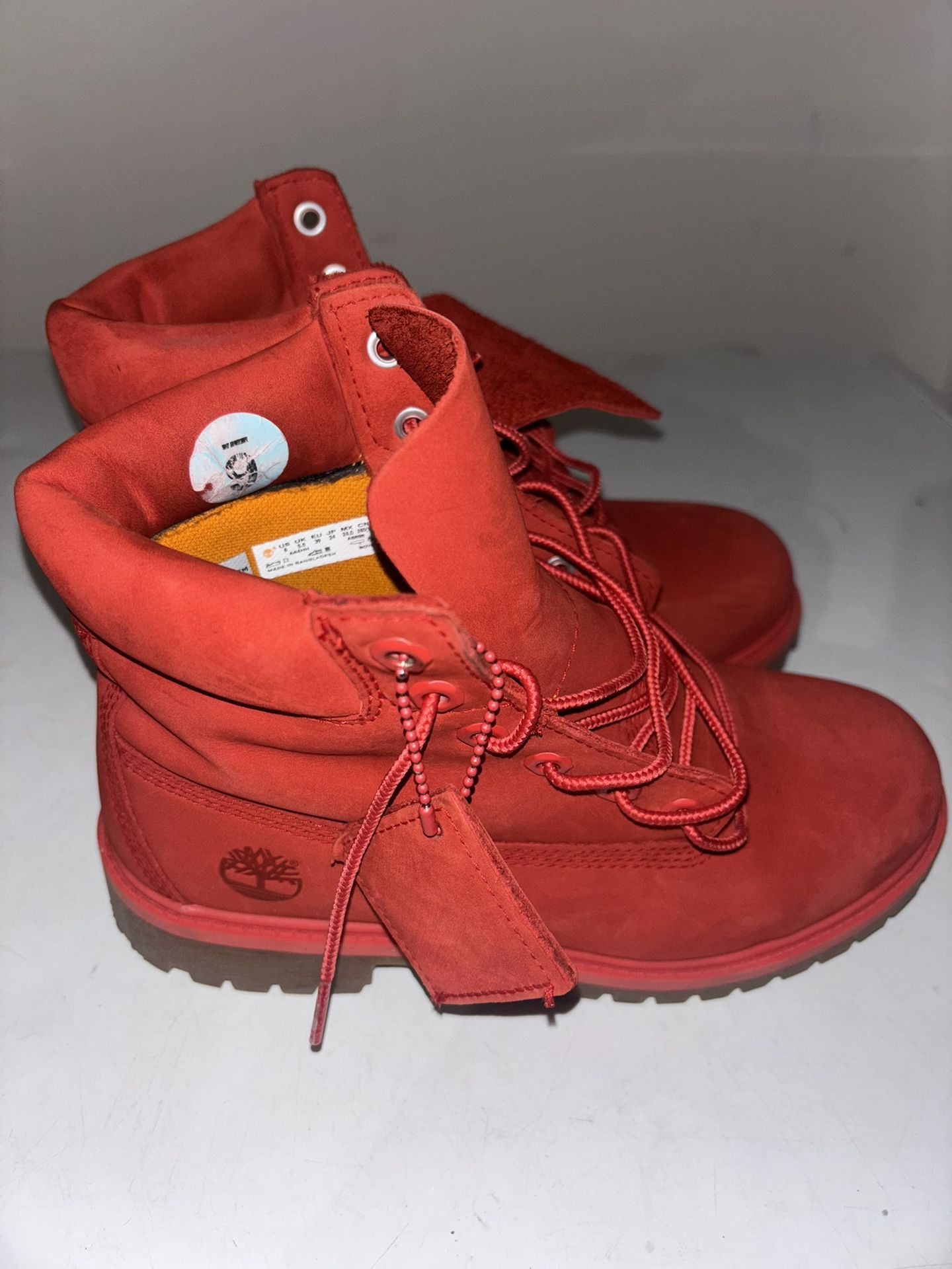 Red TimberLand Boots