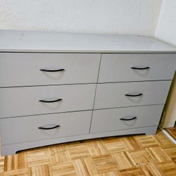 Gray 6 Drawer dresser 52" Wide Great Condition