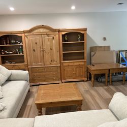 Wall Unit With Matching Side And Coffee Tables