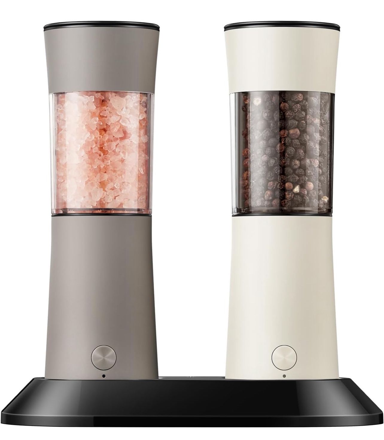 Gravity Electric Salt and Pepper Grinder Set – Rechargeable Pepper Mill with USB-C Charging Base, Dual LED Light, Automatic One-Handed Mill for Kitche