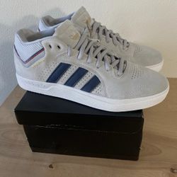 Adidas Tyshawn Jones Grey Suede Navy Blue Skateboarding Shoe - Size 10.5