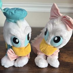 Vintage Disney Donald Daisy Duck Crawling Baby Plush Toys $8 for Both xox