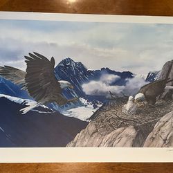 Charles Gause Lithograph Majestic Wings 20x30