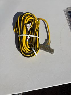 Husky 50 ft. 12/3 Triple Tap Extension Cord with Lighted Ends