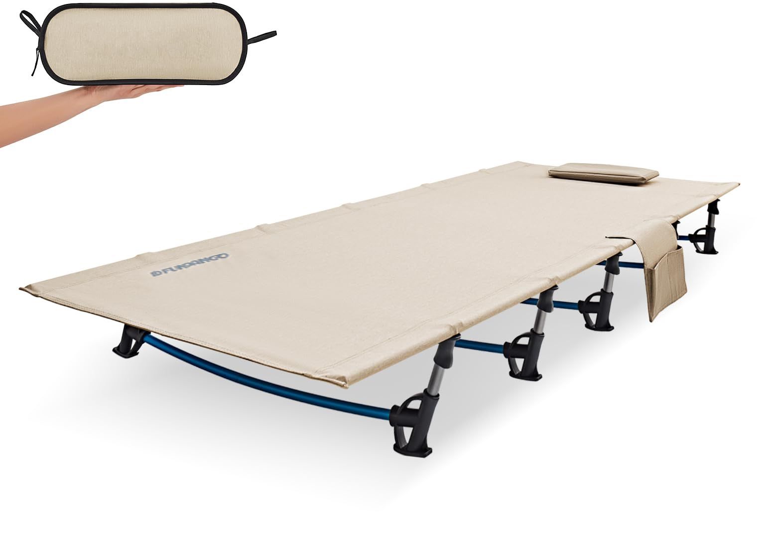 Fundango Lightweight XL Beige New Camping Sleeping Cot! Holds 275 pounds $99 Retail