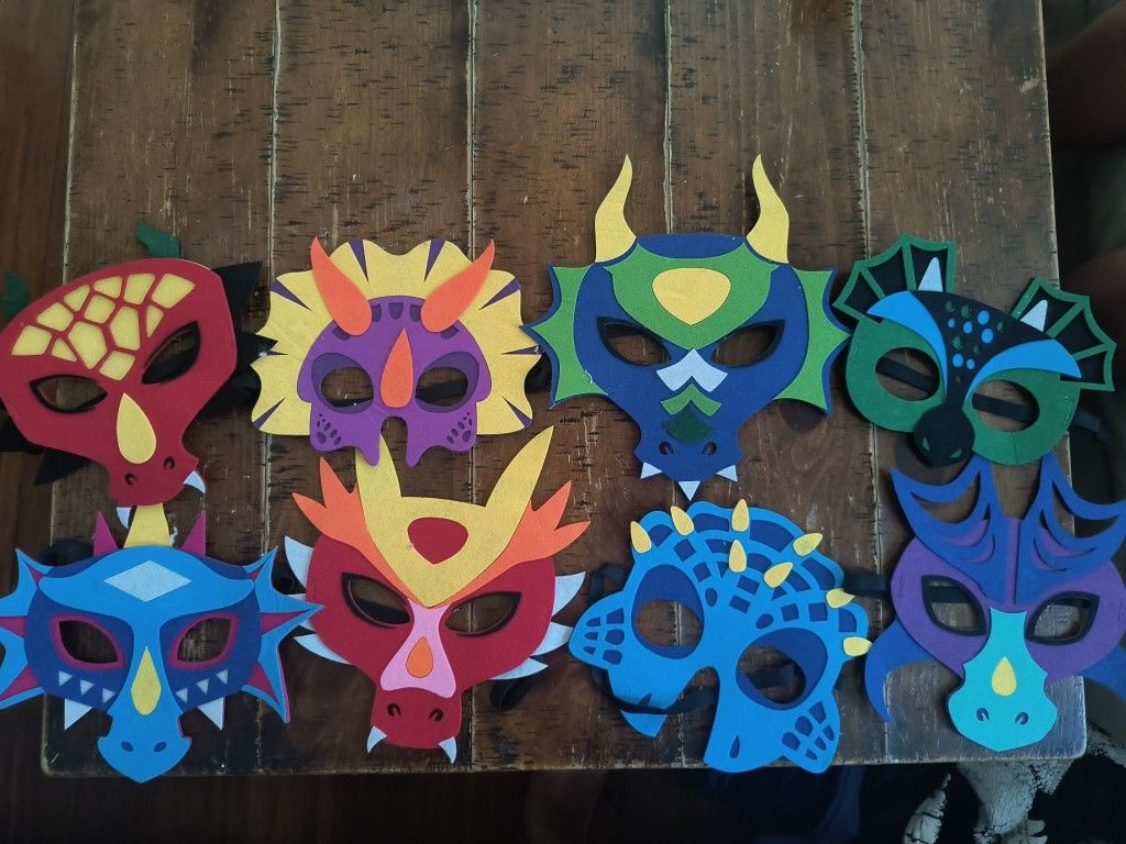 Kids Felt Dragon Masks - Pack Of 8