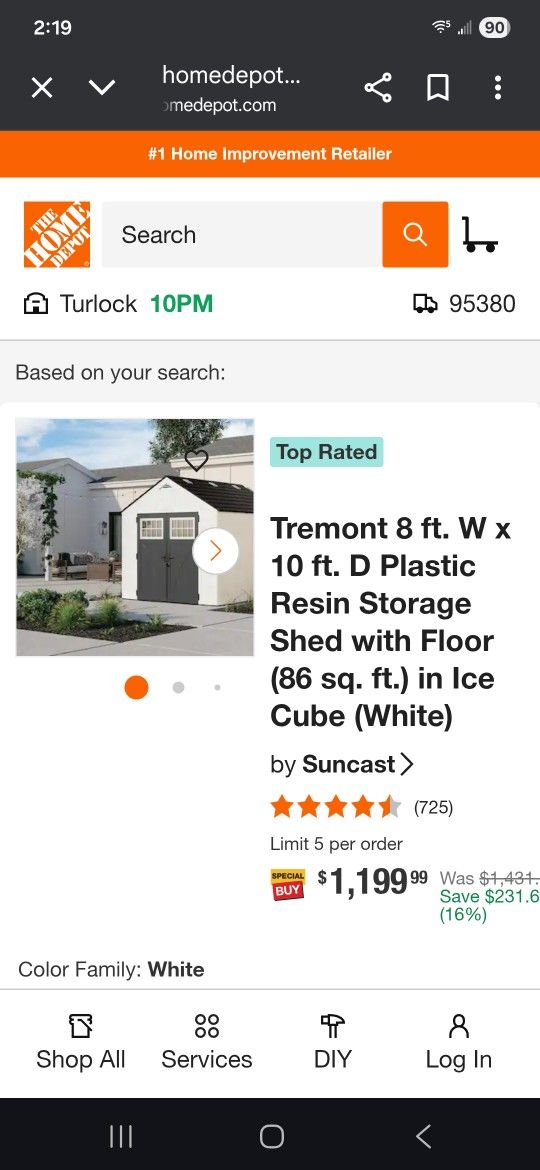 Suncast Tremount 8 X 10 Storage Shed