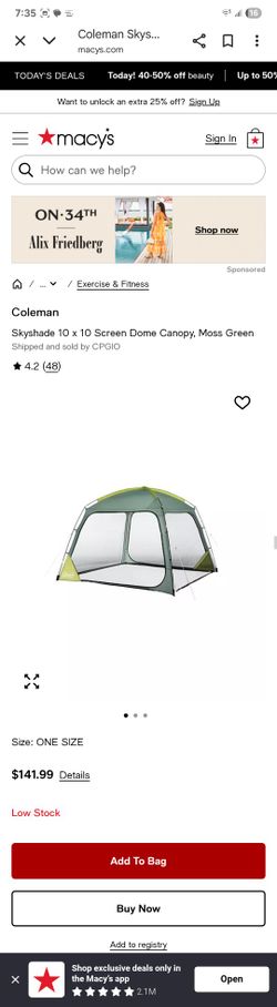 Brand New Coleman Skyshade 10 X10