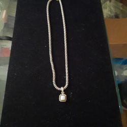 Sterling Silver Necklace with Sterling Silver Charm By Silpada 