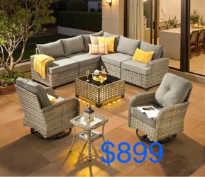 Patio furniture set with swivel chairs